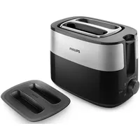 Philips Toaster Hd2517/90 Daily Collection Power 830 W, Number of slots 2, Housing material Plastic, Black/Stainless Steel  Tosteris
