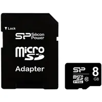 Silicon Power Microsdhc 8Gb Black Sp008Gbsth010V10Sp Atmiņas karte