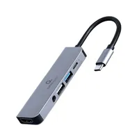 Gembird A-Cm-Combo5-02 Usb Type-C 5-In-1 multi-port adapter Hub  Hdmi Pd stereo audio Adapteris