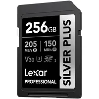 Lexar Sdxc Professional Silver Plus Uhs-I/U3/A2/4K R205/W150 V30 256Gb  Atmiņas karte