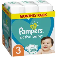 Pampers Active Baby 6-10 Kg, 208 pcs. 81747300 Autiņbiksītes