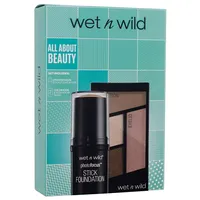 Wet N Wild All About Beauty Photo Focus Stick Foundation 12 g Soft Beige  Icon Eyeshadow Quad 4,5 Walking On Eggshells Meikaps