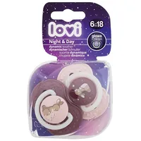 Lovi Night  Day Dynamic Soother Girl 6-18M 2Pc Knupis