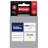 Activejet  Ah-940Yrx Ink Cartridge for Hp Printer, Compatible with 940Xl C4909Ae Premium 35 ml yellow. Prints 80 more. Tintes kasetne