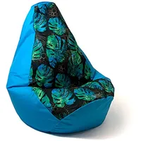 Go Gift Sako bag pouffe Pear print blue-monstera L 105 x 80 cm  Sēžammaiss