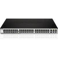 D-Link Dgs-1210-52, Gigabit Smart Switch with 48 10/100/1000Base-T ports and 4 Minigbic Sfp ports, 802.3X Flow Control, 802.3Ad Link Aggregation, 802.1Q Vlan, 802.1P Priority Queues, Port mirroring, Jumbo Frame support, 802.1D Stp, Acl, Lldp, Ca Dgs-1210-52/E Komutators