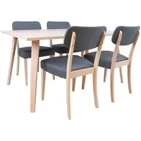 Evelekt Adora with 4 chairs Grey  Galds ar krēsliem