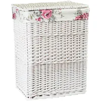 Evelekt Laundry basket Max-2, 38X27Xh52Cm, weave, color white, with fabric  Veļas grozs