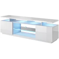Cama Meble Rtv cabinet Eva 180X40X56 white/white glossy Bi/Bi Tv galdiņš