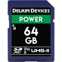 Delkin Sd Power 2000X Uhs-Ii U3 V90 R300/W250 64Gb Ddsdg200064G Atmiņas karte