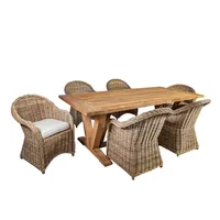 Evelekt Garden furniture set Katalina table and 6 chairs 42052 220X100Xh78Cm, material recycled teak wood, color natural  Mēbeļu komplekts