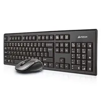 A4Tech 7100N desktop keyboard Mouse included Rf Wireless Qwerty English Black A4Tkla41220 KlaviatūraPele