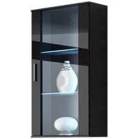 Cama Meble hanging display cabinet Soho black/black gloss Sohowits2 Cz/Cz Vitrīna