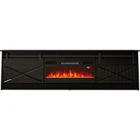 Cama Meble Rtv Granero  fireplace cabinet 200X56.7X35 black/black gloss GraneroKom C/C Tv galdiņš