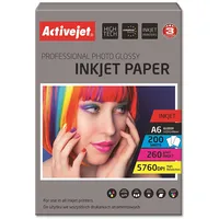 Activejet  Ap6-260Gr200 photo paper for ink printers A6 200 pcs 10X15, idealny do wydrukowania zdjęcia, kolorowego wspomnienia Fotopapīrs