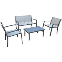 Evelekt Garden furniture set Cypress table, bench and 2 chairs  Dārza mēbeļu komplekts