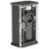 Gembird Pb09-Tqc3-01 Transparent Qc3.0 quick charging power bank, 9000 mAh, black Portatīvais lādētājs - Lādētājakumulators Power Bank