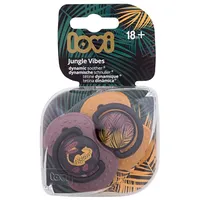 Lovi Jungle Vibes Dynamic Soother Girl 18M 2Pc  Knupis