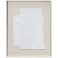 Evelekt Painting with frame 80X100Cm White shapes  Glezna