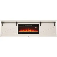 Cama Meble Rtv Granero  fireplace cabinet 200X56.7X35 white/gloss white GraneroKom B/B Tv galdiņš
