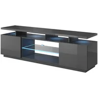 Cama Meble Rtv Eva cabinet 180X40X56 graphite/gloss Gr/Gr Tv galdiņš