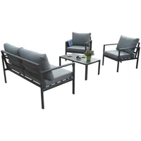 Evelekt Garden furniture set Adrio table, sofa and 2 chairs, dark grey  Mēbeļu komplekts
