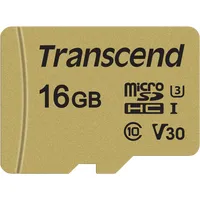 Transcend Gold 500S Microsd W/Adp V30 R95/W60 16Gb Ts16Gusd500S Atmiņas karte