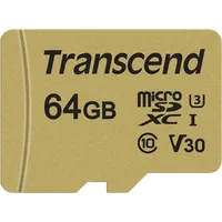 Transcend Gold 500S Microsd W/Adp V30 R95/W60 64Gb Ts64Gusd500S Atmiņas karte