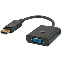 Savio Cl-90 video cable adapter 0.2 m Displayport Vga D-Sub Black Adapteris