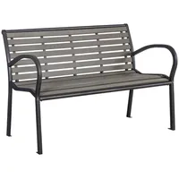 Evelekt Bench Viola 120X59Xh80Cm, seat and back rest polywood, color grey, steel frame, black  Sols