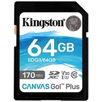 Kingston Memory Sdxc 64Gb Uhs-I/Sdg3/64Gb Sdg3/64Gb Atmiņas karte