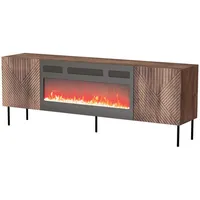 Cama Meble Art Deco Ef Rtv cabinet  fireplace 190.5X40X68.9 walnut 490201 Tv galdiņš