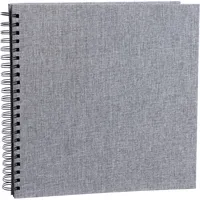 Focus Base Line Canvas Wire-O 30X30 Grey W. Black Sheets  Fotoalbums
