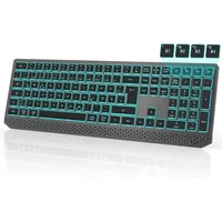 Seenda bezvadu apgaismota klaviatūra, ar 7 krāsu apgaismojumu