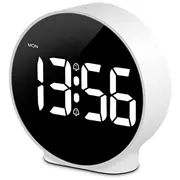 Led digitālais modinātājpulkstenis galda pulkstenis ar snooze funkciju un regulējamu spilgtumu 12/24H dubultais modinātājs nedēļas displejs