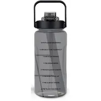 2L Ūdens sporta pudele, motivējoša ūdens pudele ar salmiņu, nesatur Bpa