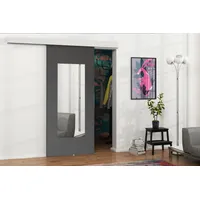 Bīdāmās durvis Malibu M-7 Platums 86 cm, Augstums 205 Izgatavošanas materiāls Lksp, Durvju daudzums 1, Paneļa platums Ar spoguli jā, Krāsa antracīts
