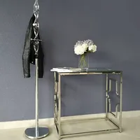Kosmētikas galds Versace C Platums 80 cm, Dziļums 40 Augstums 78 Izgatavošanas materiāls metāls, Ar spoguli nē, Virsma stikls, Krāsa caurspīdīgs