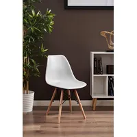 Krēsls Eva Scandinavian Augstums 81 cm, Sēdvietas platums 46 Platums Dziļums 52 augstums 41 Materiāls dabīgs koks Dižskābardis  plastmasa, Krāsa balts