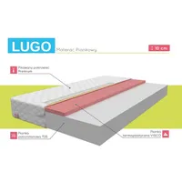 Matracis Lugo Premium Platums 90 cm, Garums 160 Biezums 10 Pildījums putas Porolons  termoplastiskās