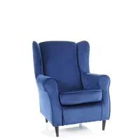 Mīksts krēsls Baron Velvet Platums 75 cm, Dziļums 53 Augstums 101 Sēdvietas augstums Apdares materiāli audums, Karkasa materiāls koks, Ar roku balstiem 1, Auduma numurs Bluvel 86, Krāsa zils