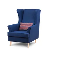 Mīksts krēsls Stralis 1S Standard Platums 82 cm, Dziļums 80 Augstums 108 Apdares materiāli audums, Pildījums Falista  putas Porolons, Karkasa materiāls dabīgs koks Ksp, Kājiņu krāsa priede, Ar roku balstiem 1, Krāsa zils