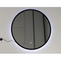 Spogulis Luna Led Diametrs 80 cm, Forma aplis, Spoguļa veids sienas, Ar 1, rāmi Krāsa melns
