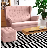 Dīvāns Windsor 2S Standard Dziļums 93 cm, Platums 135 Augstums 107 Sēdvietas augstums 44 dziļums 53 Pildījums Falista  putas Porolons, Apdare audums, Dīvāna tips taisni dīvāni, Auduma numurs Amore 19, Krāsa rozā
