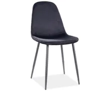 Krēsls Fox Velvet  Augstums 86 cm, Platums 44 Dziļums 39 Sēdvietas augstums 46 Materiāls metāls, Apdare audums, Krāsa melns