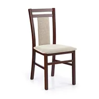Krēsls Hubert 8 Augstums 90 cm, Platums 45 Dziļums 51 Sēdvietas augstums 47 Materiāls dabīgs koks, Apdare audums, Auduma numurs Vila 2, Krāsa tumšais rieksts
