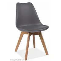 Krēsls Kris Oak Augstums 83 cm, Korpusa krāsa pelēks, Elementu ozols, Platums 49 Dziļums 41 Sēdvietas augstums 45 Materiāls plastmasa  koks, Apdare eko āda