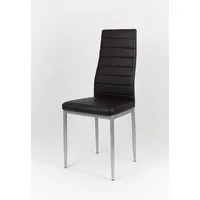 Krēsls Ks001 Grey Augstums 99 cm, Platums 43 Dziļums 48 Sēdvietas augstums Materiāls metāls, Apdare eko āda, Krāsa melns
