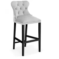 Krēsls Madame 70 Black Standard Augstums 114 cm, Platums 50 Dziļums 57 Sēdvietas augstums 78 Materiāls dabīgs koks, Apdare audums, Auduma numurs Bluvel 03, Krāsa gaiši pelēks