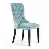 Krēsls Madame Black Standard Augstums 98 cm, Platums 56 Dziļums 63 Sēdvietas augstums 48 Materiāls dabīgs koks, Apdare audums, Auduma numurs Kronos 12, Krāsa gaiši zils